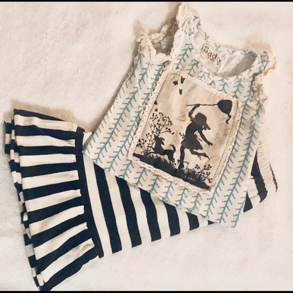 Sado Outfit Sleeveless Top & Striped Skirt, 2T - Picture 1 of 6
